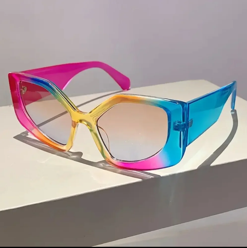 Trendy Polygonal Fashion Glasses, Multi-Color UV400